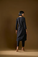 Jasmine Black Silk Kurta Set
