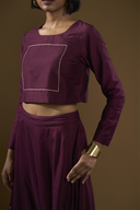 Orchid Wine Grid Skirt & Top Set