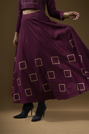 Orchid Wine Grid Skirt & Top Set