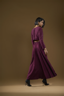 Orchid Wine Grid Skirt & Top Set