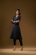 Jasmine Black Silk Kurta Set