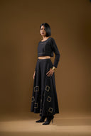 Orchid Black Skirt & Top Set