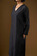 Jasmine Black Silk Kurta Set