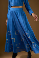 Orchid Blue Grid Skirt & Top Set