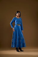 Orchid Blue Grid Skirt & Top Set