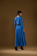 Orchid Blue Grid Skirt & Top Set