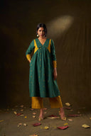Fern Forest & Mustard Kurta Set