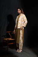 Tansy Olive & Yellow Kurta Set with Jacket