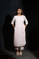 Anemone Pink Handloom LAYERED Kurta Set