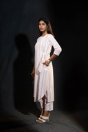 Anemone Pink Handloom LAYERED Kurta Set