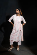 Anemone Pink Handloom LAYERED Kurta Set