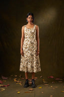 Maple Printed Back -Tie Dress