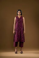 Aster Wine kurta Co-ord Set