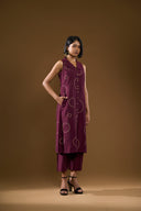 Aster Wine kurta Co-ord Set