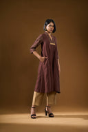 Marigold Brown & Gold Kurta Set