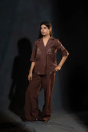 Iris Brown Co-ord Set with Meditation Motifs