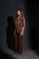 Iris Brown Co-ord Set with Meditation Motifs