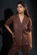 Iris Brown Co-ord Set with Meditation Motifs