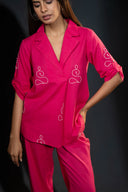 Iris Fuchsia Co-ord Set with Meditation Motifs