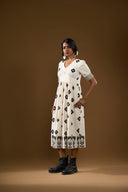 Daffodil Beige Dual Bloom Dress