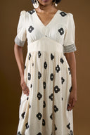 Daffodil Beige Dual Bloom Dress