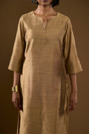 Lily Golden Silk Kurta Set