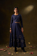 Orchid Navy Grid Skirt & Top Set