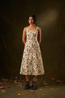 Maple Printed Back -Tie Dress