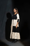 Gardenia Black & Off-White Panel Dress