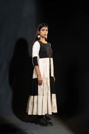Gardenia Black & Off-White Panel Dress
