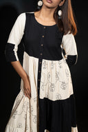 Gardenia Black & Off-White Panel Dress