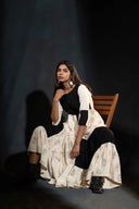 Gardenia Black & Off-White Panel Dress