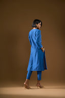 Jasmine Petrol Blue Silk Kurta Set