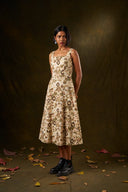 Maple Printed Back -Tie Dress