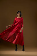 Sage Glossy Maroon Maxi Dress