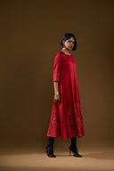 Sage Glossy Maroon Maxi Dress