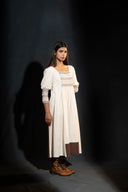 Hellebore Off-White & Brown Smocked Dress