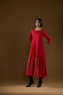 Sage Glossy Maroon Maxi Dress