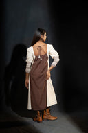 Hellebore Off-White & Brown Smocked Dress