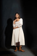 Hellebore Off-White & Brown Smocked Dress