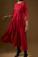 Sage Glossy Maroon Maxi Dress