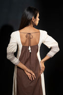 Hellebore Off-White & Brown Smocked Dress