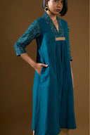 Marigold Teal & Gold Kurta Set