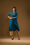 Marigold Teal & Gold Kurta Set