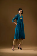 Marigold Teal & Gold Kurta Set