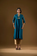 Marigold Teal & Gold Kurta Set