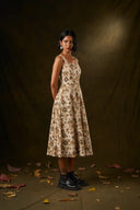 Maple Printed Back -Tie Dress