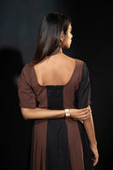 Azalea Mocha and Black Panel Dress