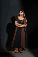 Azalea Mocha and Black Panel Dress