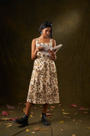 Maple Printed Back -Tie Dress